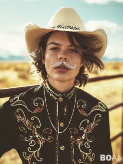 cowgirl with mustache