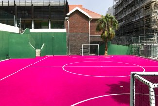 you can't see it pink tennis court