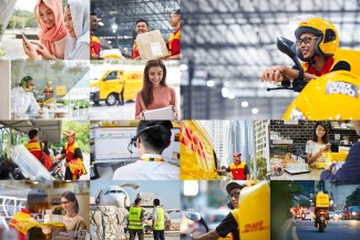 DHL Singapore mosaik of different DHL situations in Singapore and Kuala Lumpur