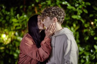 male teenager get kissed by his girlfriend male teenager get kissed by his girlfriend