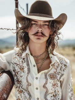 cowgirl with mustache